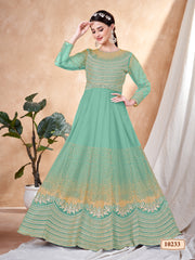 Girl Nikah Wear Anarkali Gown Dress Indian Sewn Salwar Kameez Suits