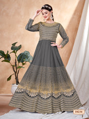 Girl Nikah Wear Anarkali Gown Dress Indian Sewn Salwar Kameez Suits
