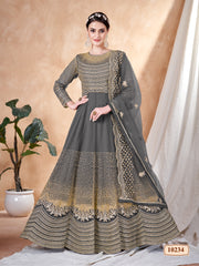 Girl Nikah Wear Anarkali Gown Dress Indian Sewn Salwar Kameez Suits