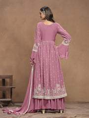 Embroidered Faux Georgette Trendy Salwar Kameez