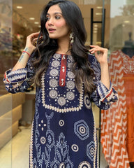 Shreya Blue Printed Suit Set