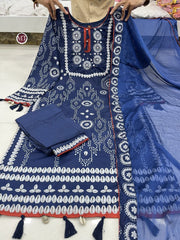 Shreya Blue Printed Suit Set