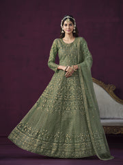 Blush Royale Anarkali with Intricate Golden Embroidery