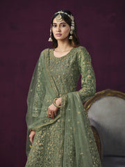 Blush Royale Anarkali with Intricate Golden Embroidery