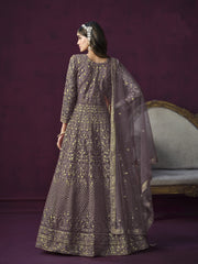 Blush Royale Anarkali with Intricate Golden Embroidery