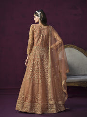 Blush Royale Anarkali with Intricate Golden Embroidery