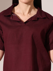 Mulberry Wine Co-ord Set Shorts & Top