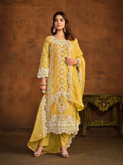 Floral Embroidered Soft Organza Suit