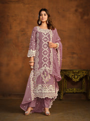 Floral Embroidered Soft Organza Suit