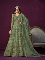 PATLANI WOMEN'S NET EMBROIDERED STAYLIST GOWN UP TO WITH DUPATTA