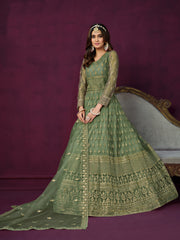 PATLANI WOMEN'S NET EMBROIDERED STAYLIST GOWN UP TO WITH DUPATTA