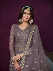 PATLANI WOMEN'S NET EMBROIDERED STAYLIST GOWN UP TO WITH DUPATTA