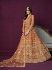 PATLANI WOMEN'S NET EMBROIDERED STAYLIST GOWN UP TO WITH DUPATTA