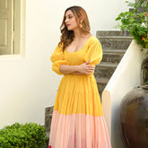 MANGO PINK TIER VISCOSE DRESS