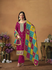 Women Ethnic Motifs Embroidered Regular Thread Work Kurta with Trousers & With Dupatta