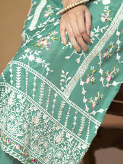 Women Floral Embroidered Regular Thread Work Kurta with Pyjamas & With Dupatta