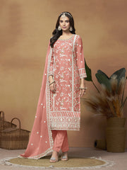 Women Floral Embroidered Regular Thread Work Kurta with Pyjamas & With Dupatta