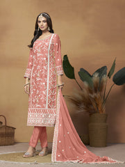 Women Floral Embroidered Regular Thread Work Kurta with Pyjamas & With Dupatta