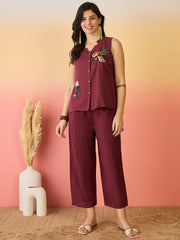 Embroidered Pure Cotton Top With Trouser