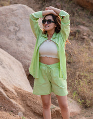 Orchid Lilac Shirt & Shorts Co-ord Set