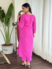 WOMEN Embrodairy Stright Kurta Set