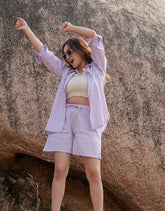 Orchid Lilac Shirt & Shorts Co-ord Set