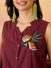 Embroidered Pure Cotton Top With Trouser