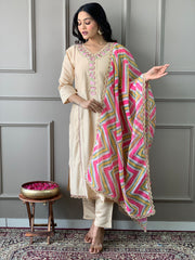 NOOR VISCOSE CHANDERI SUIT SET