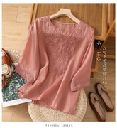 Pink Petal Embroidered top