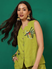 Embroidered Pure Cotton Top With Trouser