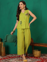 Embroidered Pure Cotton Top With Trouser