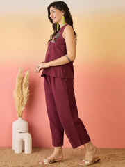 Embroidered Pure Cotton Top With Trouser