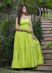 TENDER GREEN VISCOSE DRESS