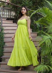 TENDER GREEN VISCOSE DRESS