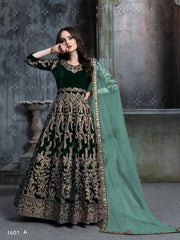 VELVET EMBROIDERED LONG GOWN FOR PERFECT OCCASIONS