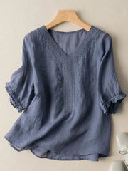 Graceful Lace Overlay Navy Blue coloured TOP