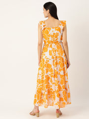 Yellow & White Floral and Fit Dress