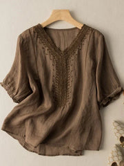 Graceful Lace Overlay Cocoa Brown coloured TOP