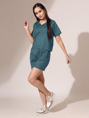 Kashmiri Blue Co-ord Set Shorts & Top