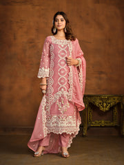 Floral Embroidered Soft Organza Suit