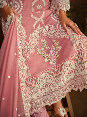 Floral Embroidered Soft Organza Suit