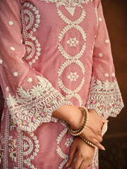 Floral Embroidered Soft Organza Suit