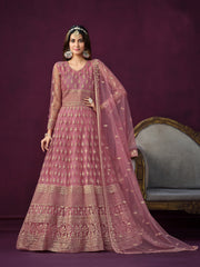 PATLANI WOMEN'S NET EMBROIDERED STAYLIST  GOWN UP TO WITH DUPATTA