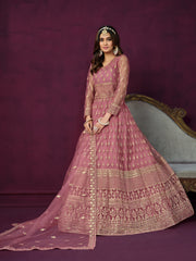 PATLANI WOMEN'S NET EMBROIDERED STAYLIST  GOWN UP TO WITH DUPATTA