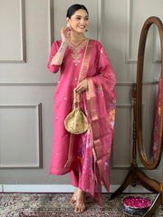 NIVYA VISCOSE CHANDERI SUIT SET