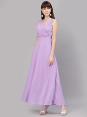 Women Fit and Flare Purple Dress