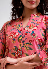 HIR's Floral Printed Mandarin Collar Tunic with Trousers