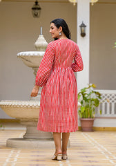 HIR's Red Candy Stripes Maxi Dress