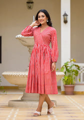 HIR's Red Candy Stripes Maxi Dress