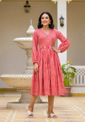 HIR's Red Candy Stripes Maxi Dress